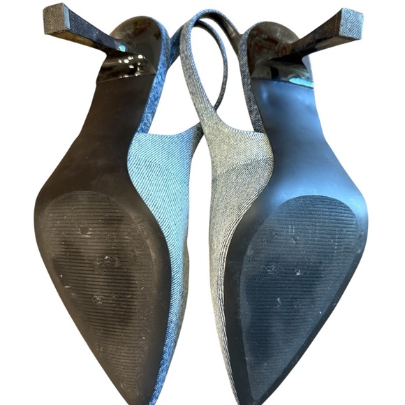 Steve Madden Denim Pointed Slingback Heels - Picture 6 of 9